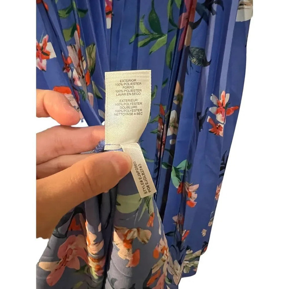 Eliza J Pleated Faux Wrap Dress In blue size 12p - Picture 8 of 9